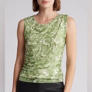 Steve Madden Snakeskin Ruched Sleeveless Top